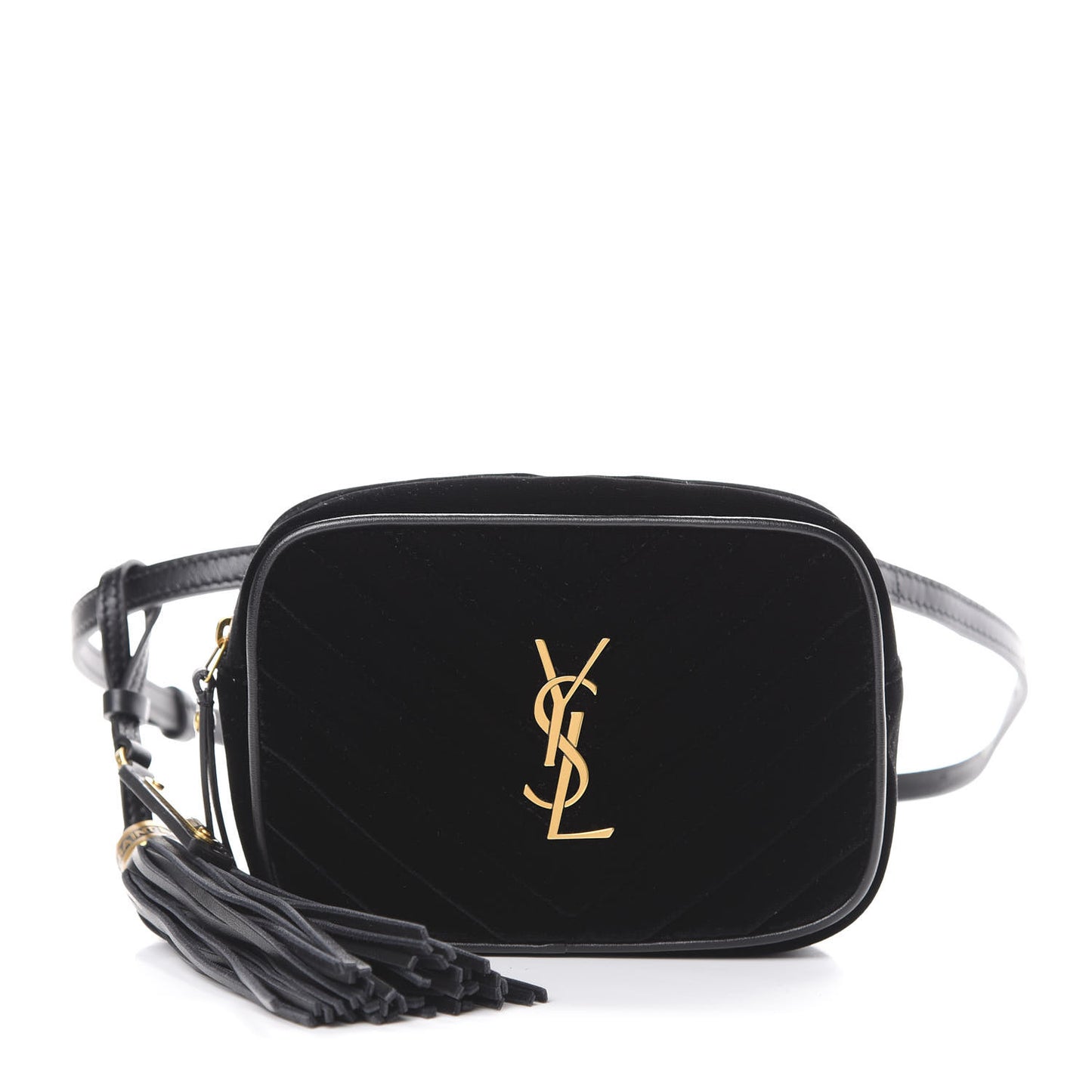 Velour Matelasse Monogram Lou Belt Bag Black