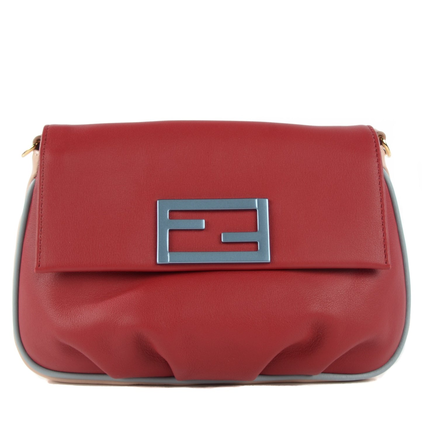 Vitello Dolce Fendista Pouchette Crossbody Mattone Plaster