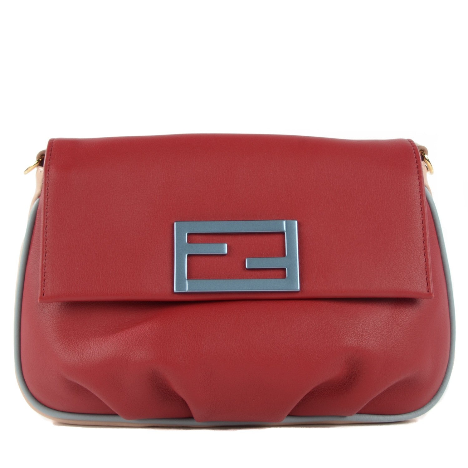 Fendi Vitello Dolce Fendista Pouchette Crossbody Mattone Plaster 1 of 8