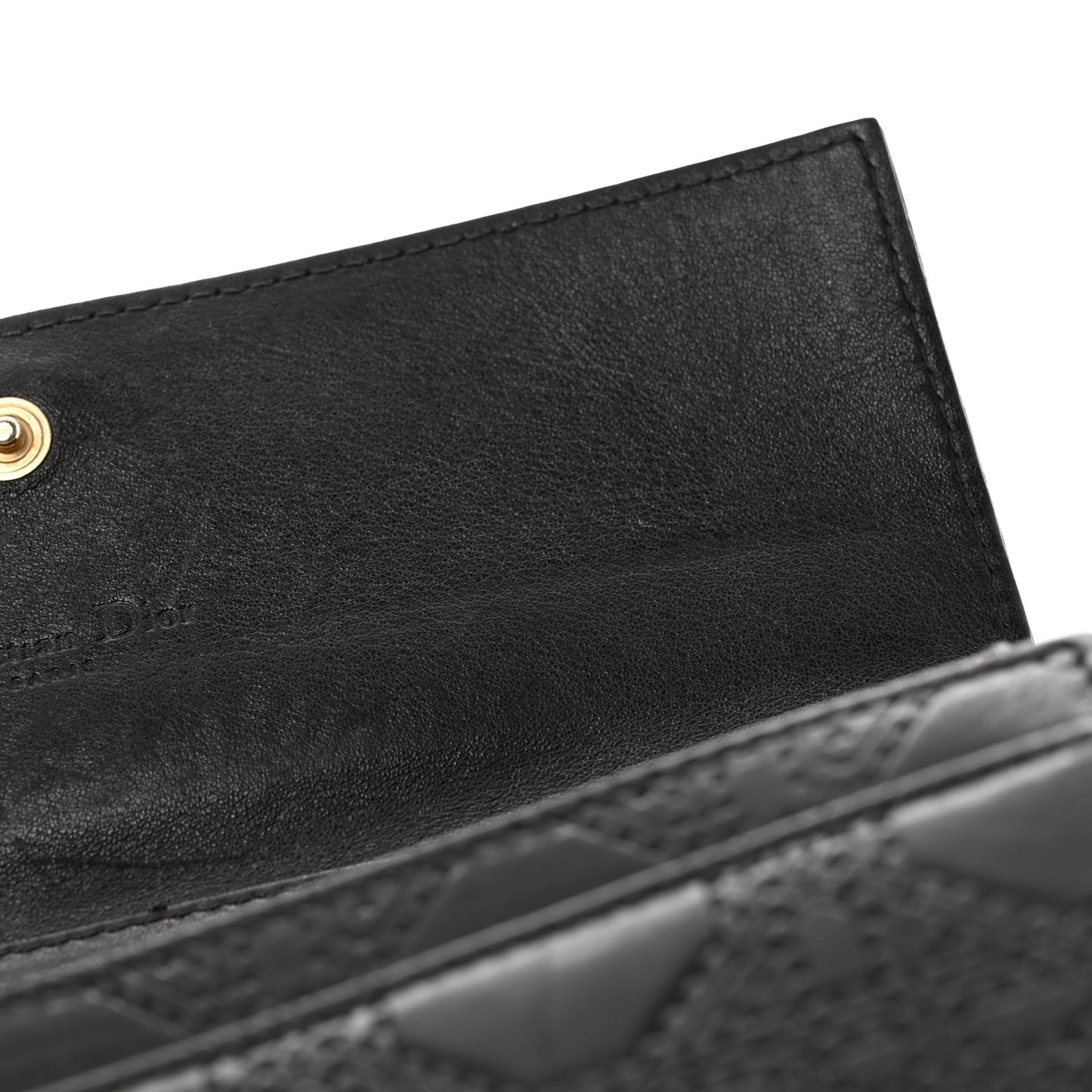 Lambskin Cannage Rendez-vous Chain Wallet Black