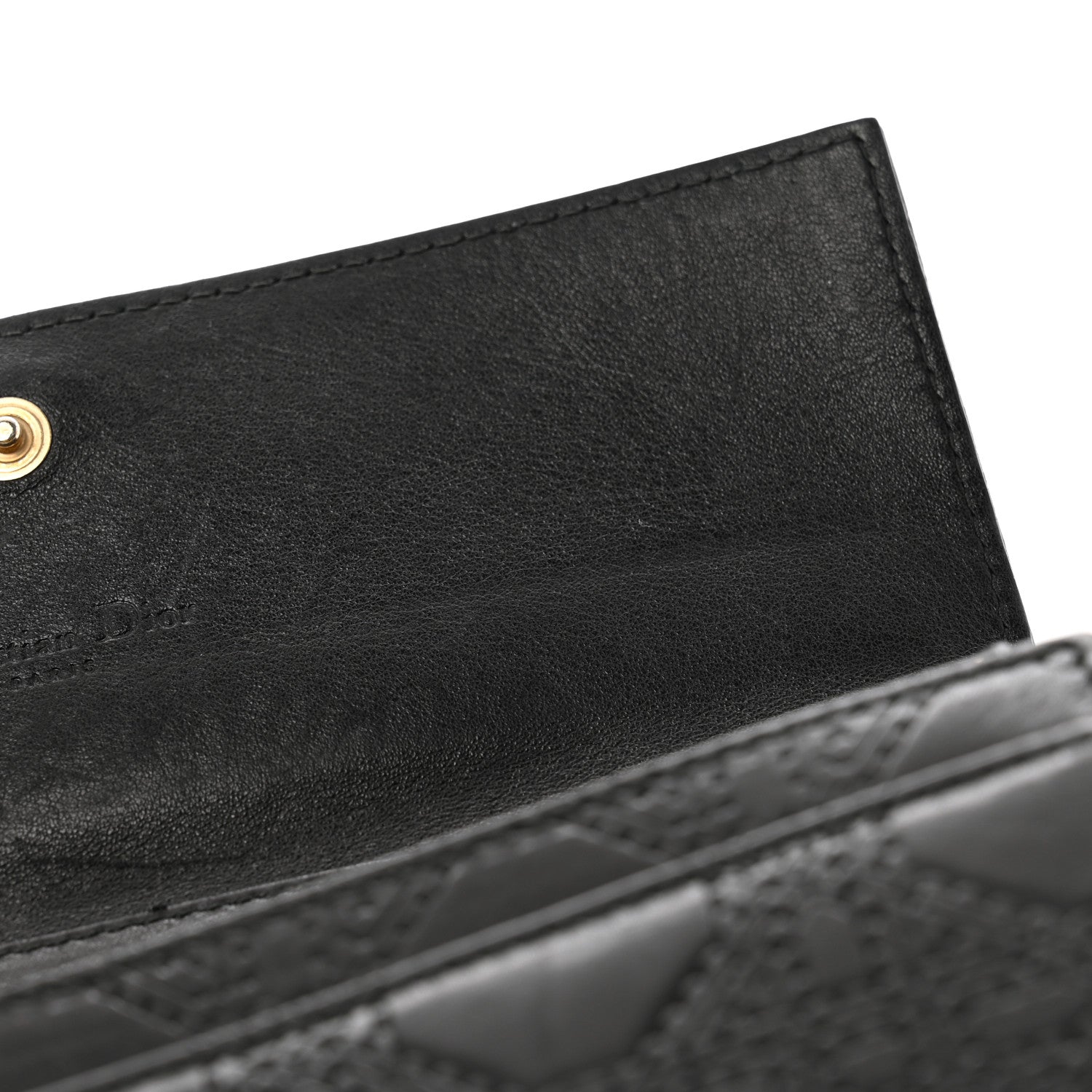 Christian Dior Lambskin Cannage Rendez-vous Chain Wallet Black 11 of 13
