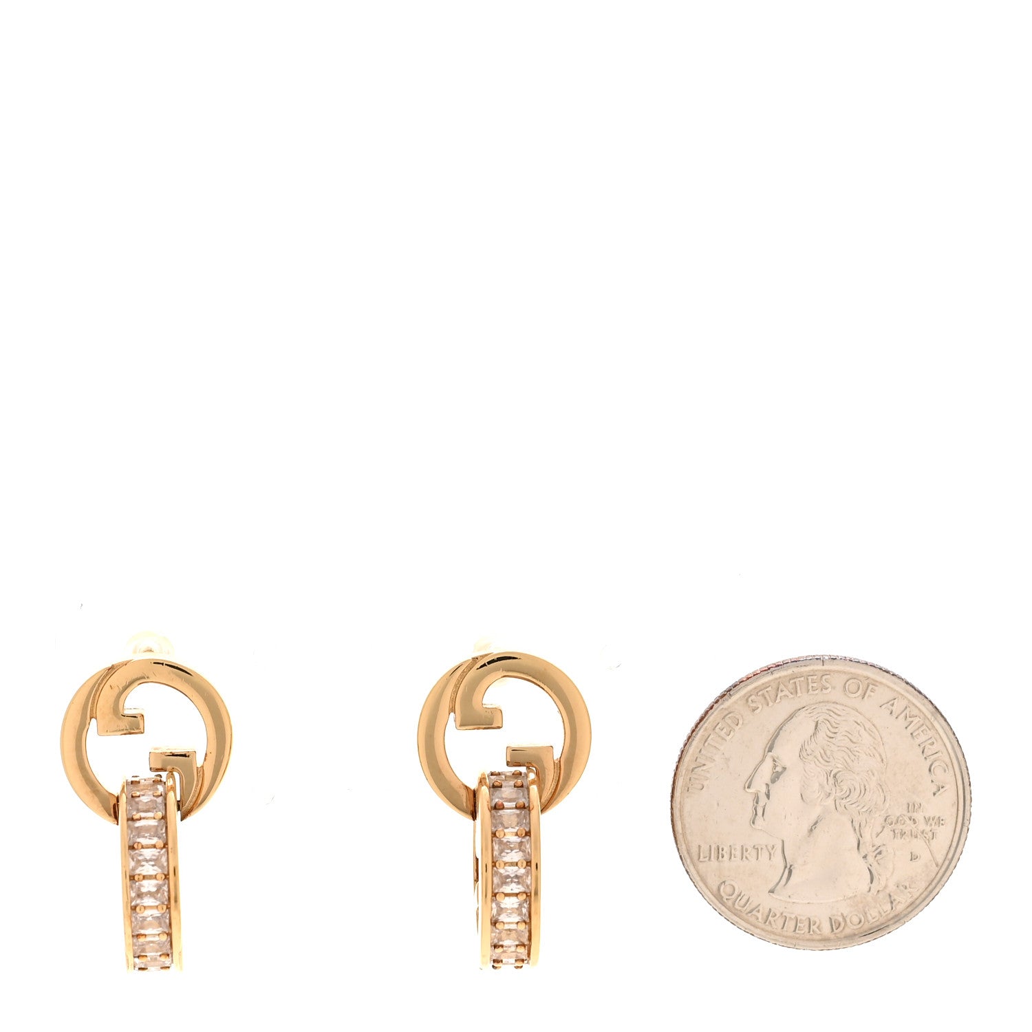 Gucci Brass Crystal Blondie Intertwined Earrings Light Gold 2 of 6