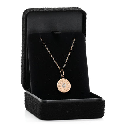 Tiffany 18K Rose Gold Diamond 1837 Circle Charm Pendant Necklace 6 of 6