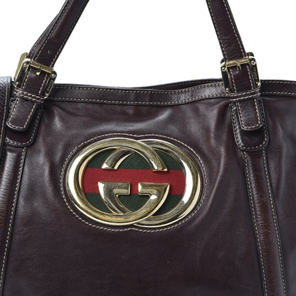 Gucci Calfskin Medium Britt Tote Dark Brown 14 of 14
