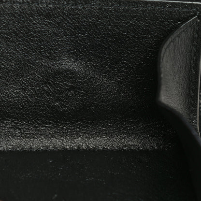 Saint Laurent Grain De Poudre Matelasse Chevron Monogram Compact Zip Around Wallet Black 13 of 21