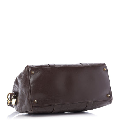 Chanel Calfskin Stitched CC Boston Brown 4 of 10