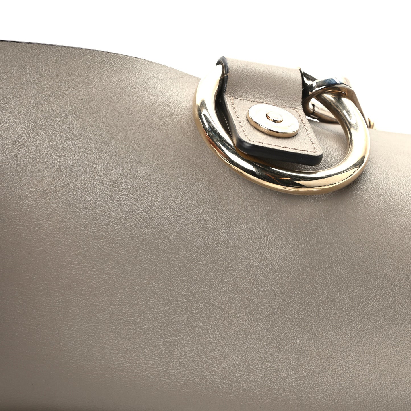 Suede Calfskin Small Faye Shoulder Bag Motty Grey