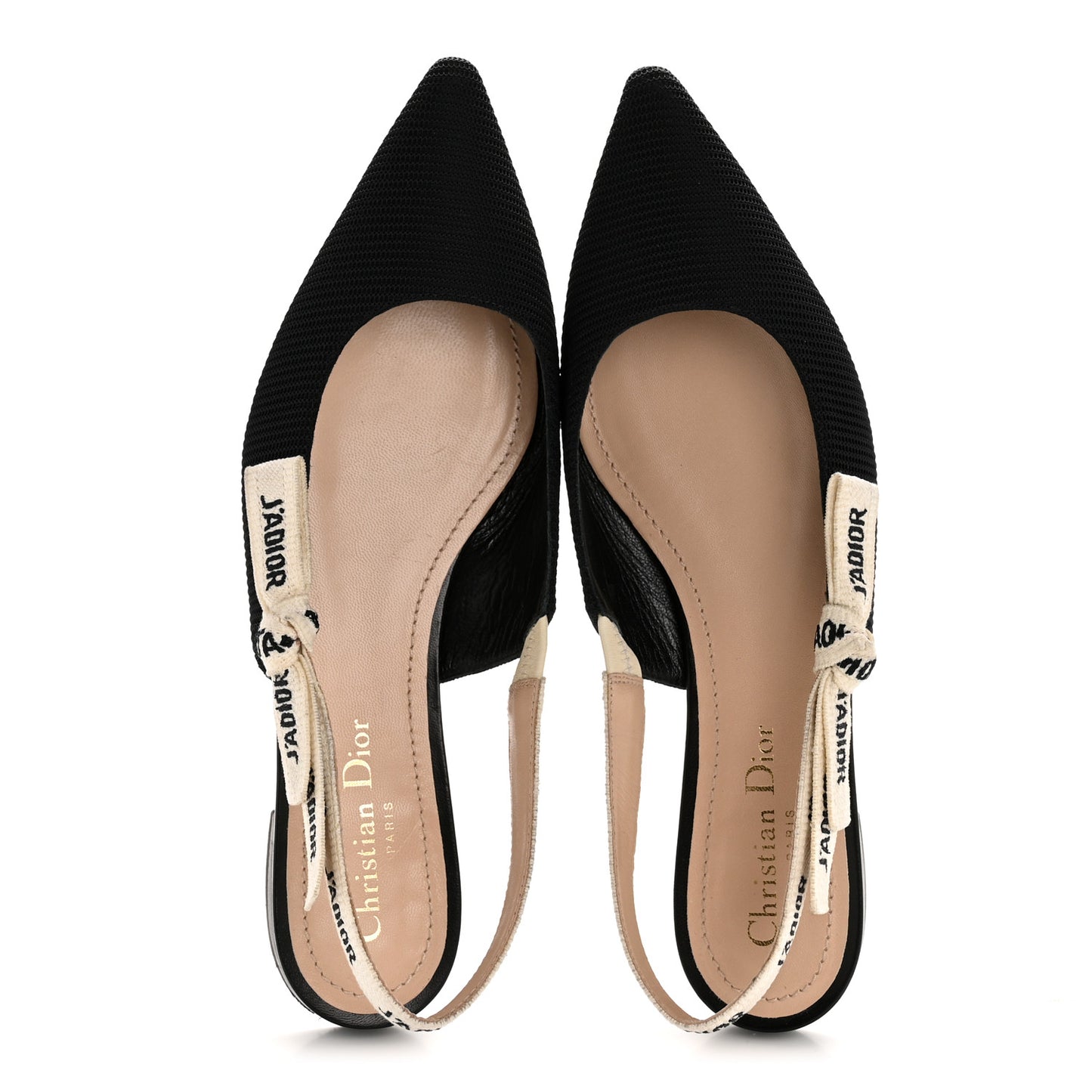 Technical Canvas Ribbon J'Adior Slingback Ballet Flats 39 Black