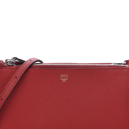 MCM Grained Calfskin Milla Double Crossbody Bag Ruby Red 11 of 11