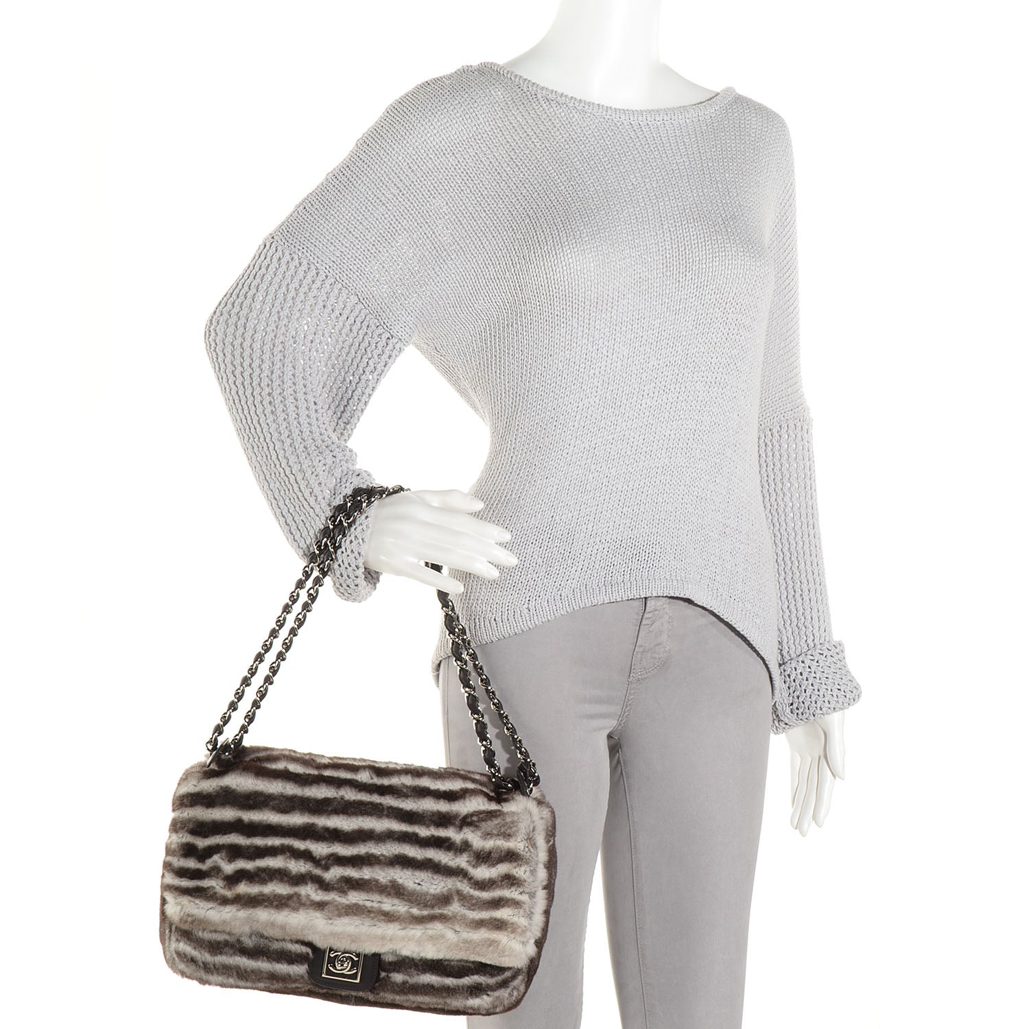 Chanel Chinchilla Fur Jumbo Flap Bag 2 of 9