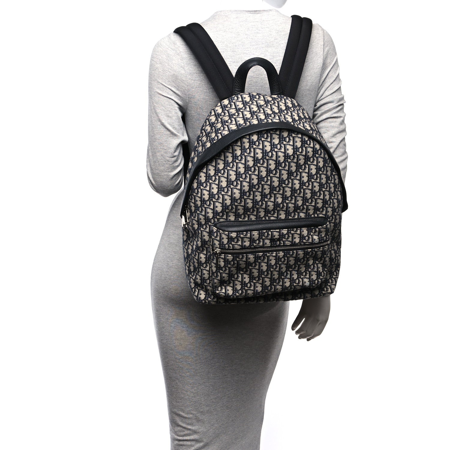 Christian Dior Oblique Calfskin Rider Backpack Beige Black 2 of 10