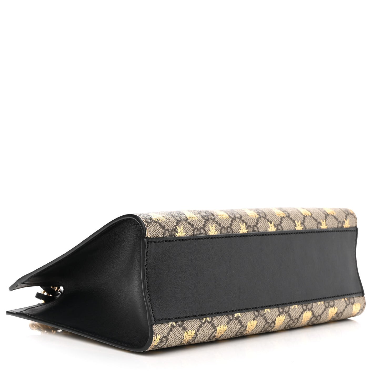 GG Supreme Monogram Bees Small Padlock Tote Beige Oro Black