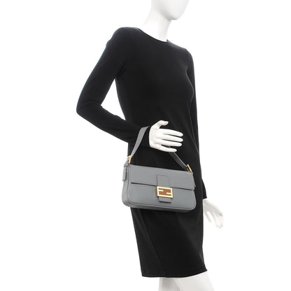 Fendi Vitello Flamingo Enamel Interchangeable Strap Baguette Grigio Chiaro Latte Tabacco 1 of 14