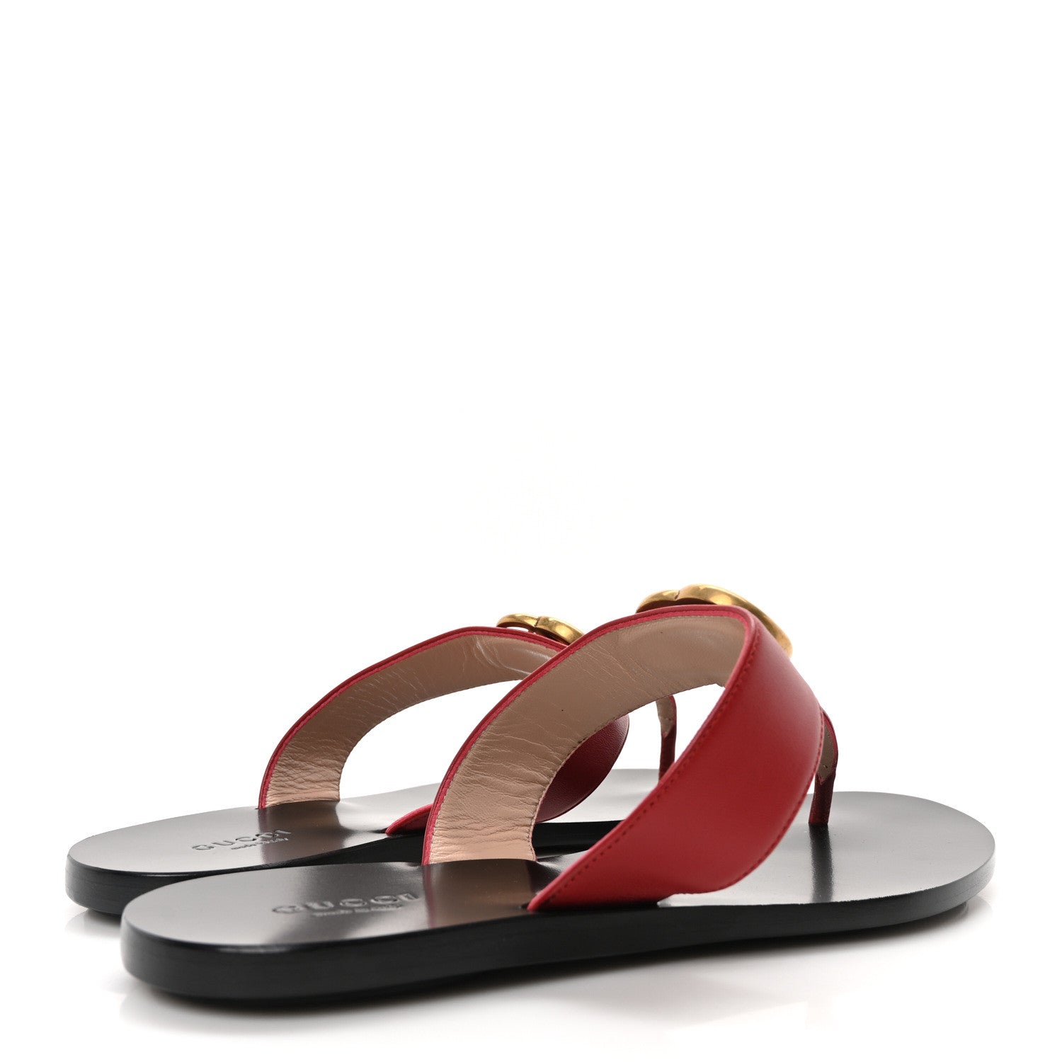 Gucci Calfskin GG Marmont Thong Sandals 38 Red 5 of 8