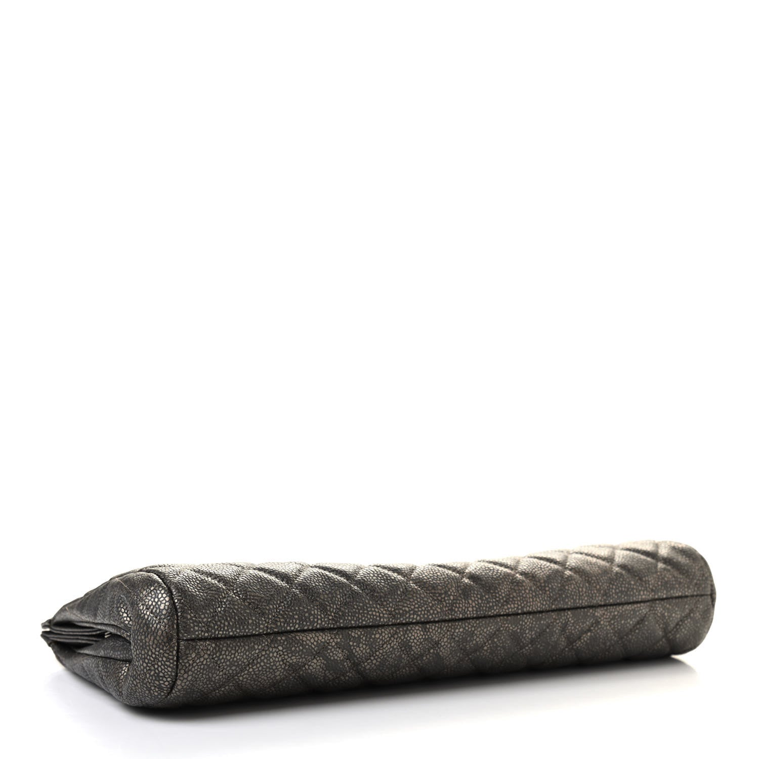 Chanel Metallic Caviar Quilted Clutch Dark Silver 4 of 9