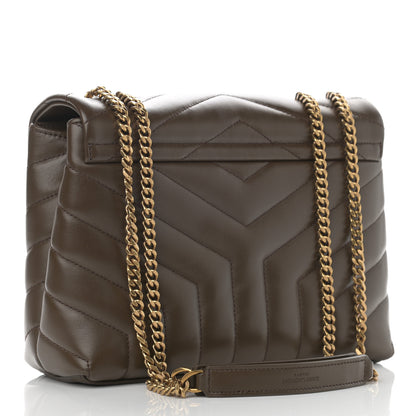 Saint Laurent Calfskin Y Quilted Monogram Small Loulou Chain Satchel Taupe 3 of 15