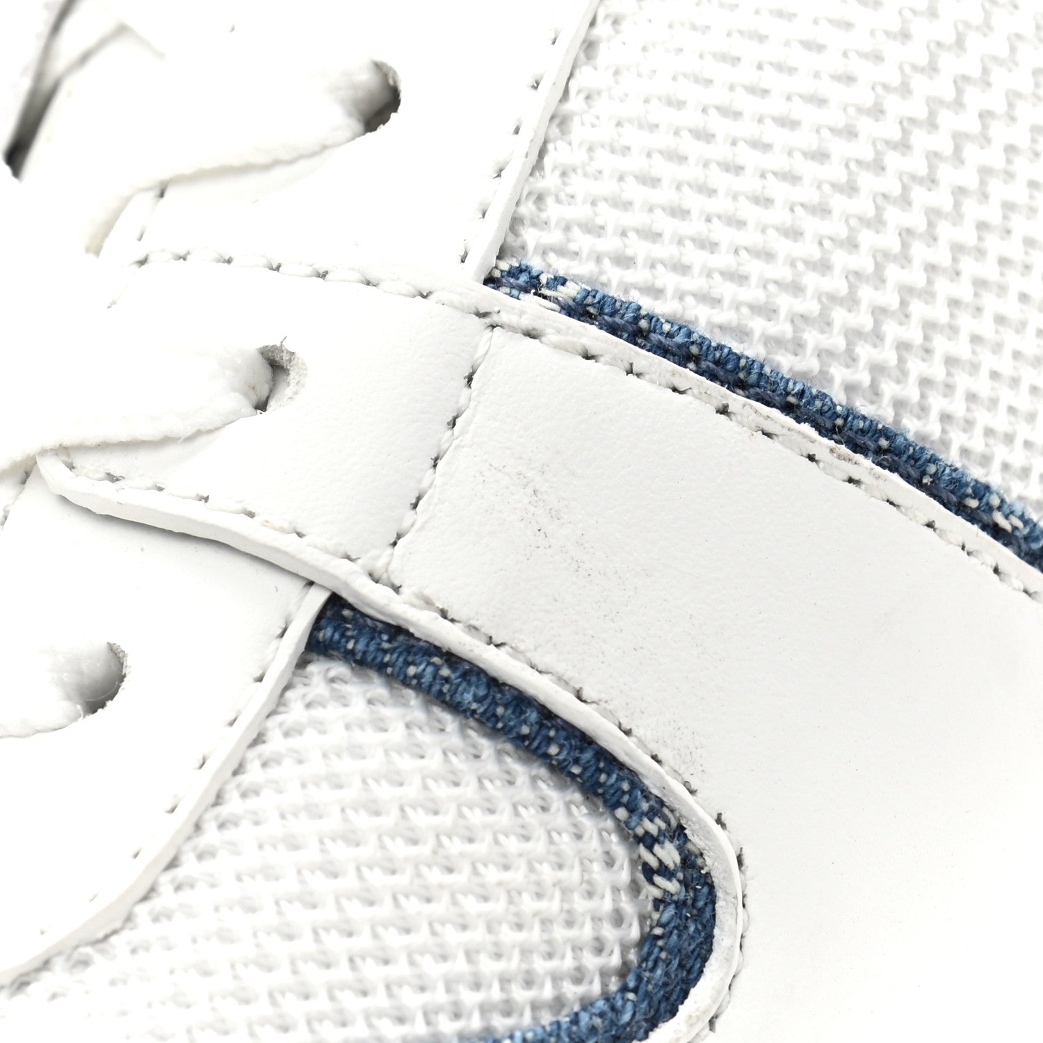 Louis Vuitton Calfskin Monogram Denim Run Away Sneakers 40 White 7 of 10