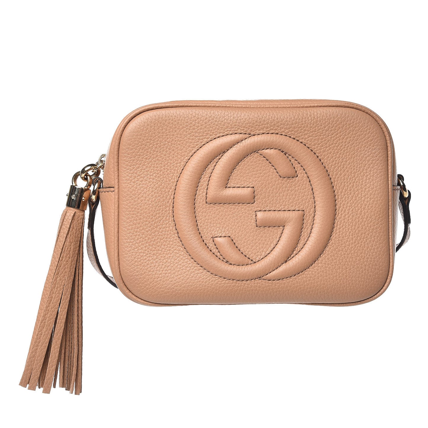 Pebbled Calfskin Small Soho Disco Bag Camelia
