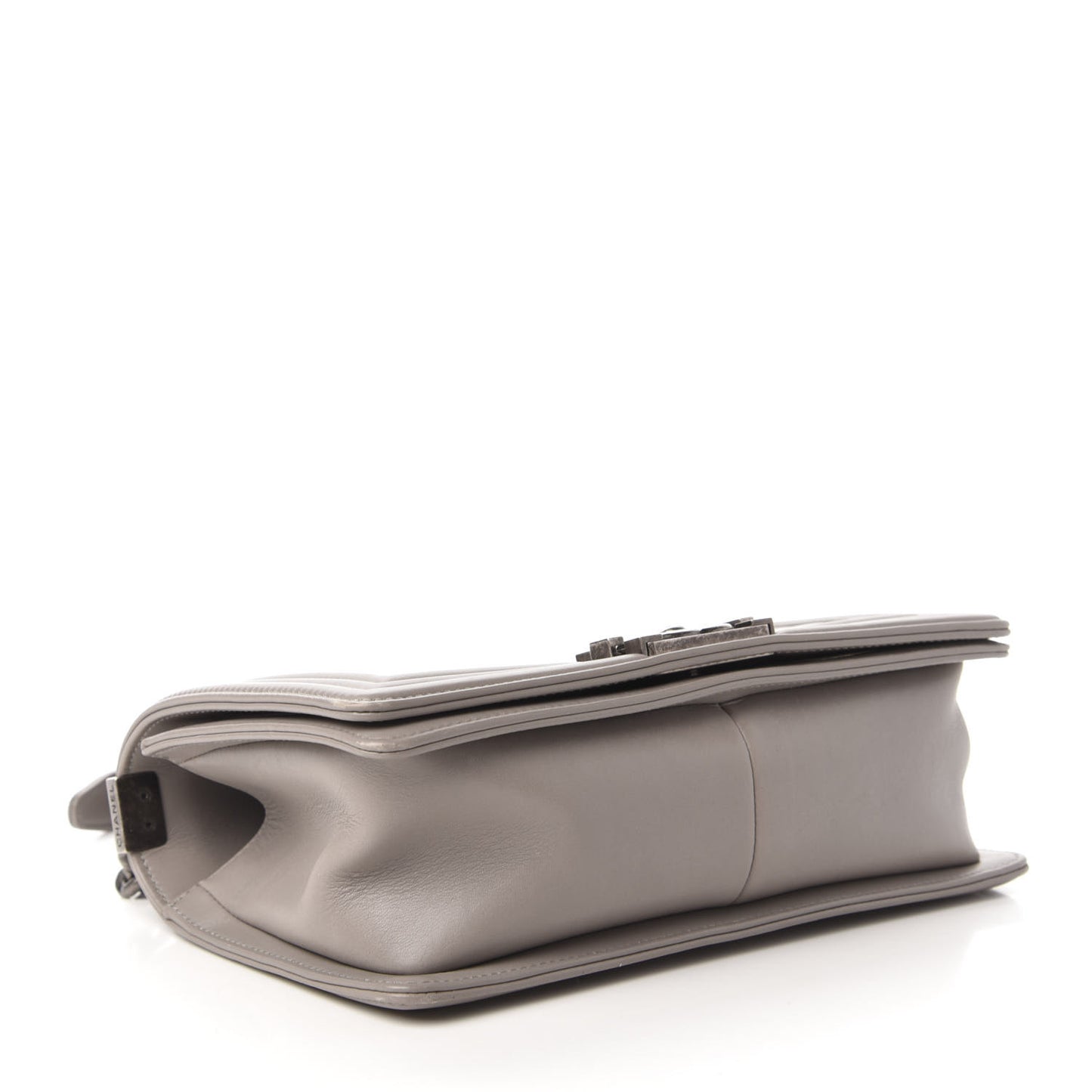 Calfskin Quilted Medium Boy Flap Grey