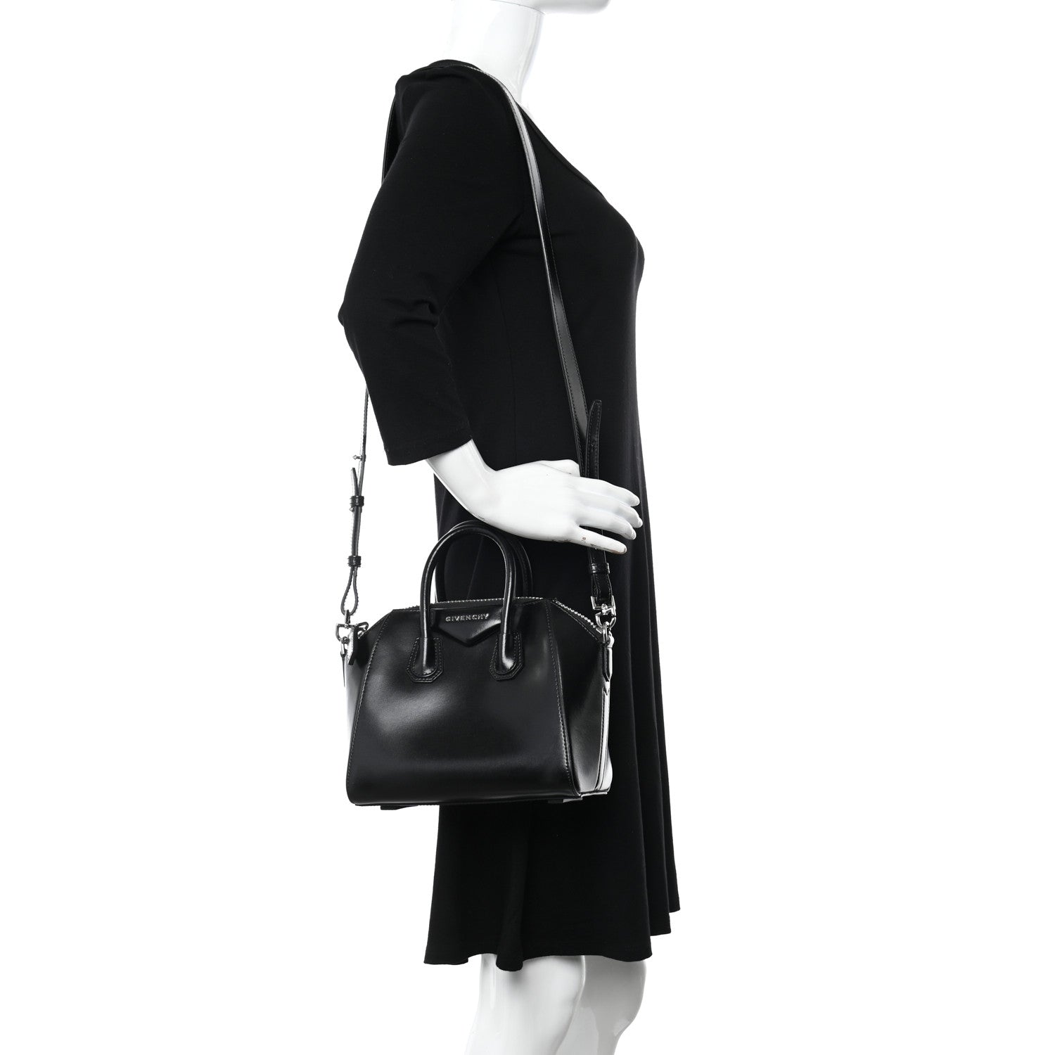Givenchy Shiny Lord Calfskin Mini Antigona Black 2 of 13