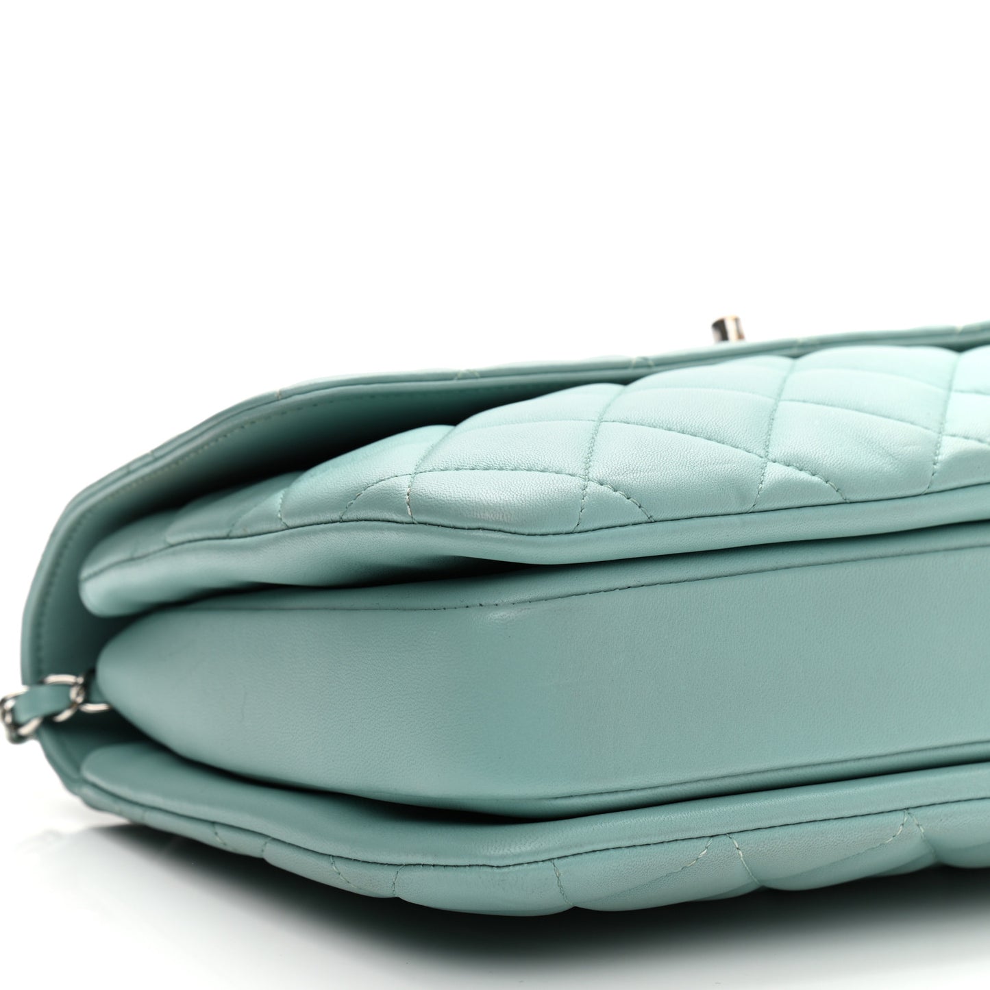 Lambskin Quilted Medium Trendy CC Flap Dual Handle Bag Light Green