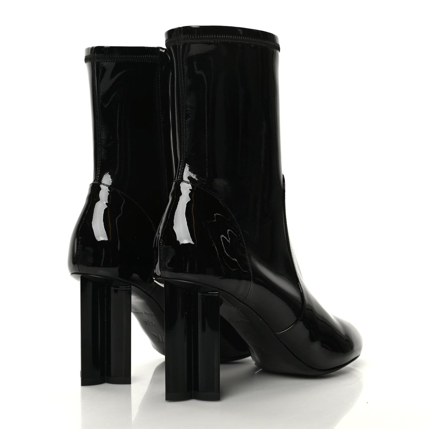 Patent Silhouette Ankle Boots 37.5 Black