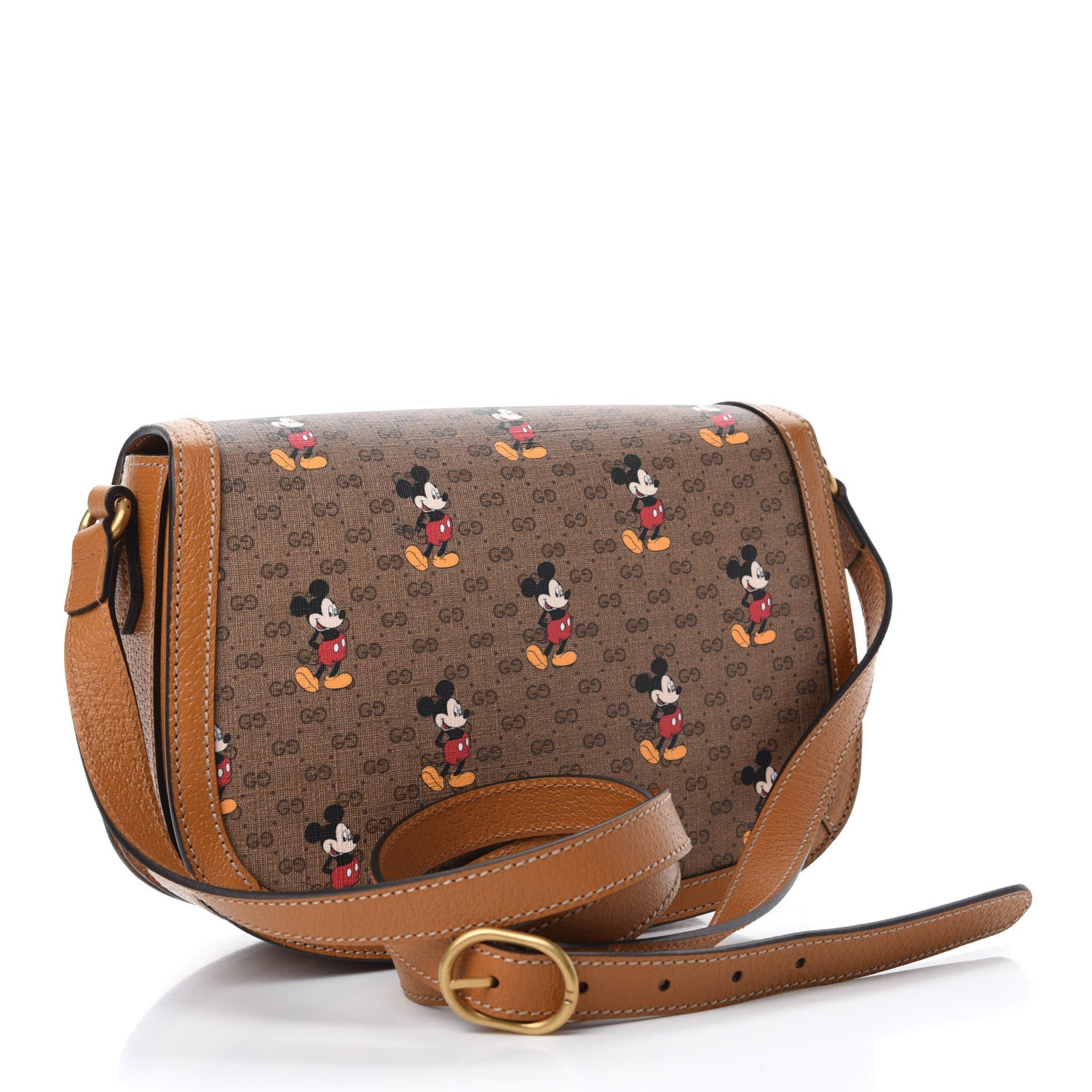 Gucci X DISNEY Mini Vintage GG Supreme Monogram Mickey Mouse Small Flap Messenger Bag Beige Vintage Sun Oil 3 of 10