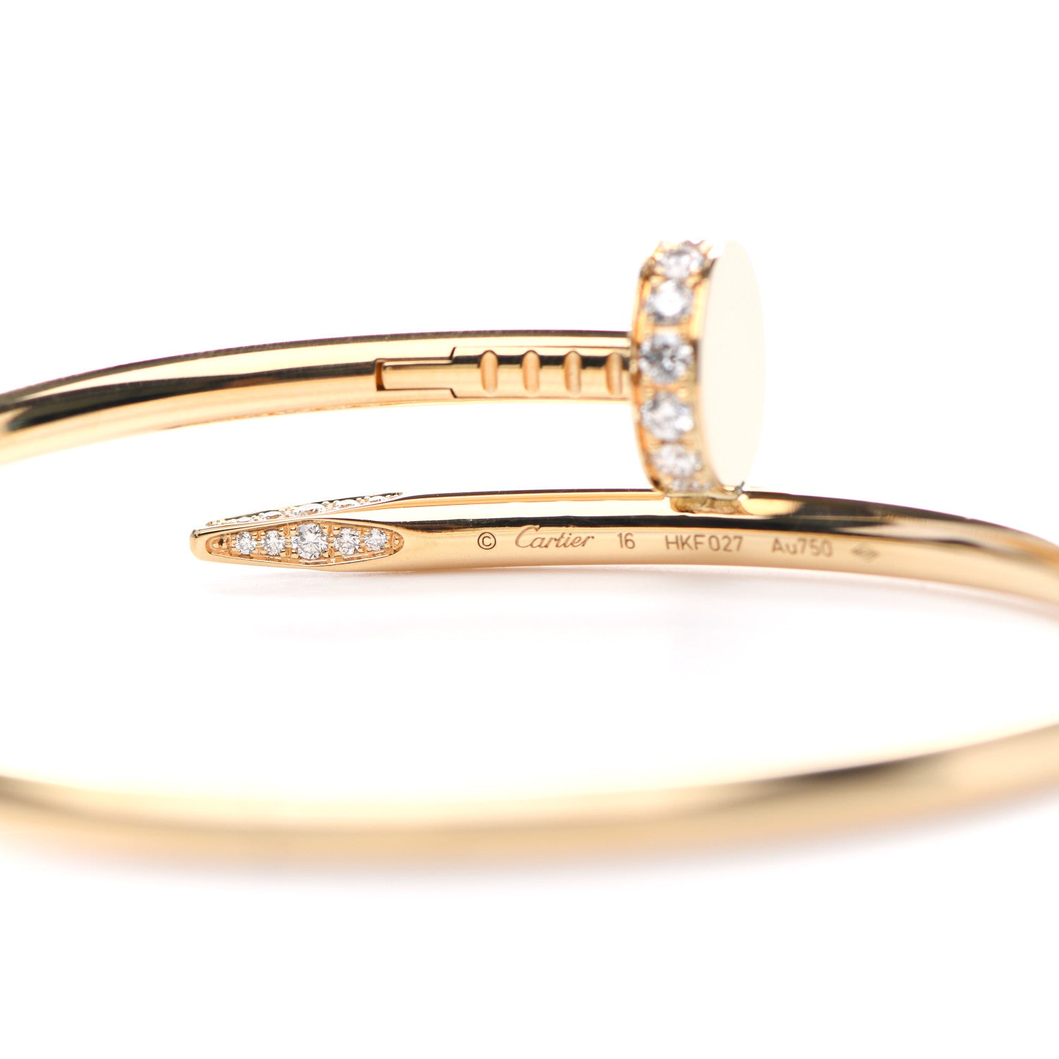 Cartier 18K Yellow Gold Diamond Juste Un Clou Bracelet 16 3 of 5