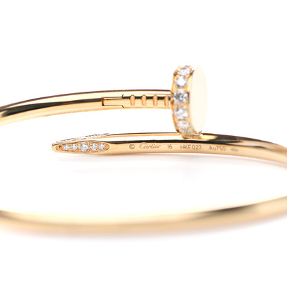 Cartier 18K Yellow Gold Diamond Juste Un Clou Bracelet 16 3 of 5