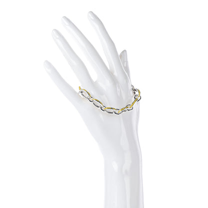 Tiffany Sterling Silver Enamel Clasping Link Bracelet Yellow 2 of 4