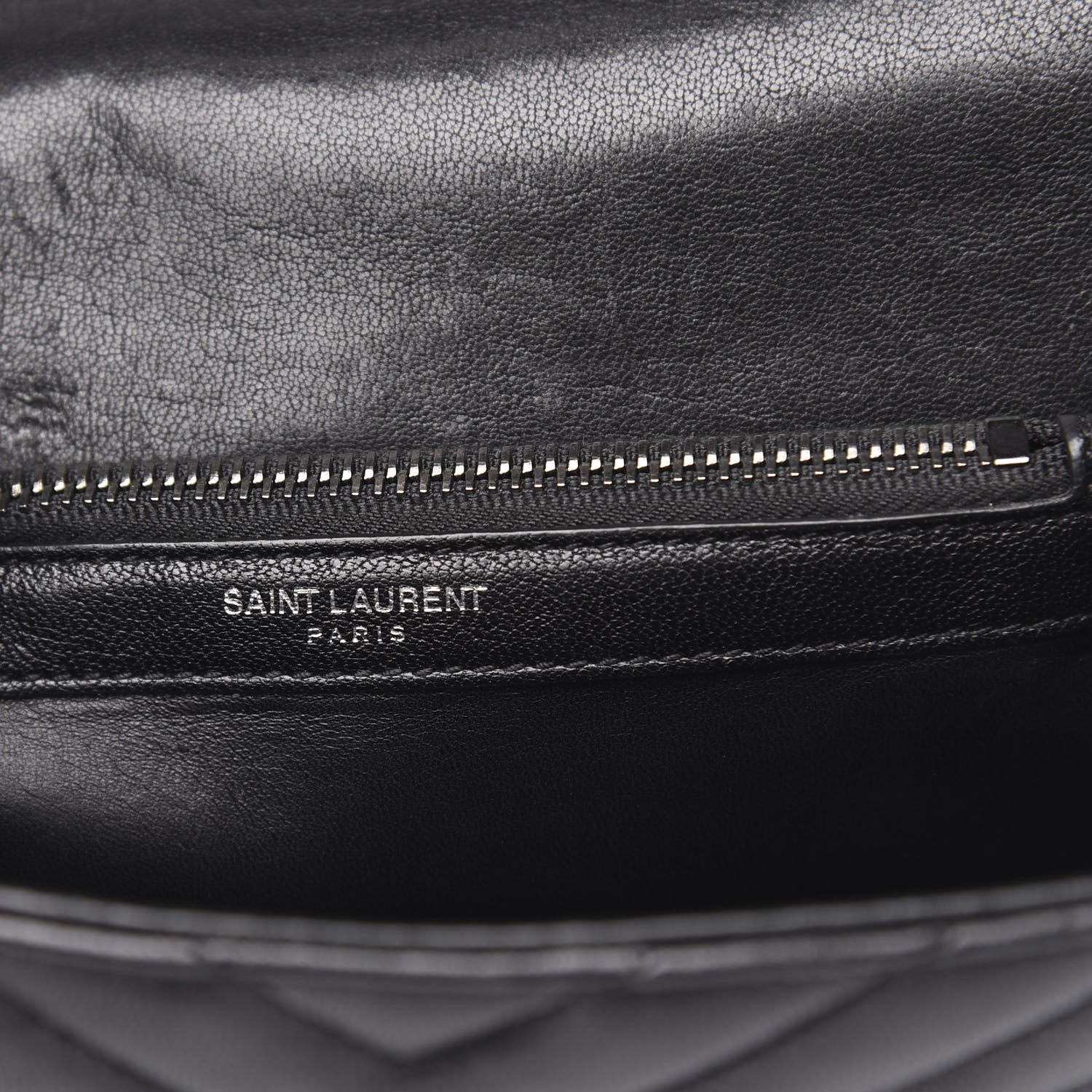 Saint Laurent Sheepskin Matelasse Chevron Monogram Medium College Bag Black 6 of 12