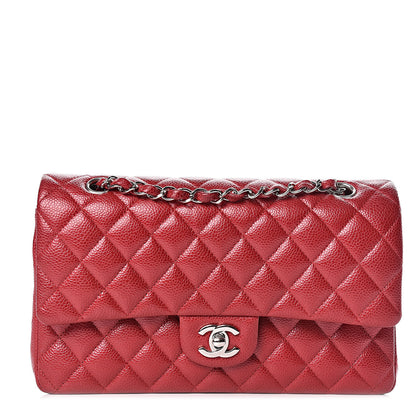 Chanel Metallic Caviar Quilted Medium Double Flap Dark Pink 1 of 11
