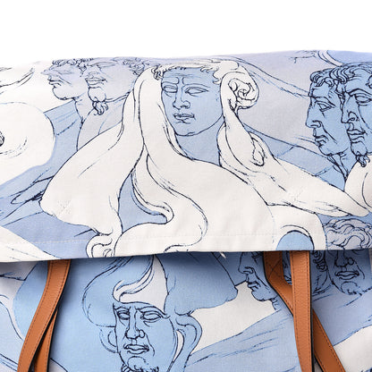Loewe Canvas Print Faces Trimmed Shoulder Bag Light Blue White 10 of 10