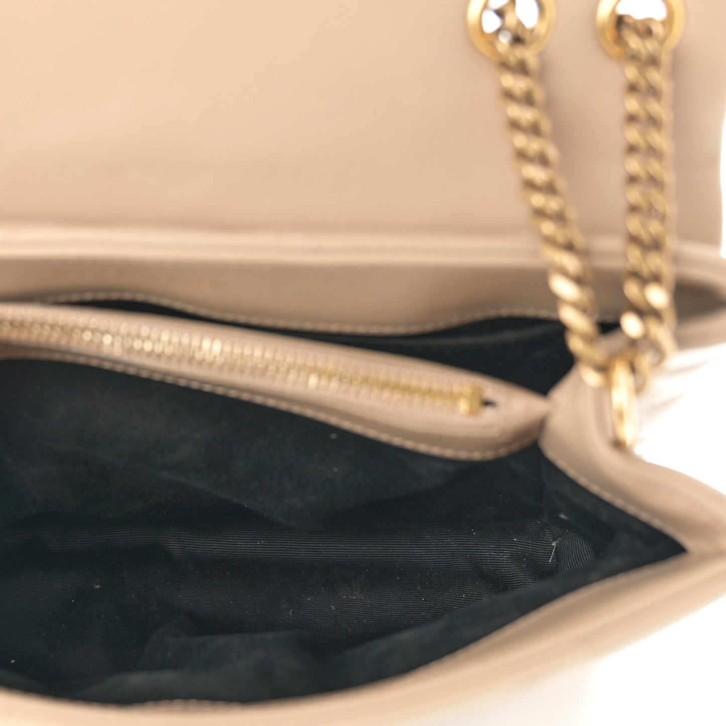 Calfskin Y Quilted Monogram Small Loulou Chain Satchel Dark Beige
