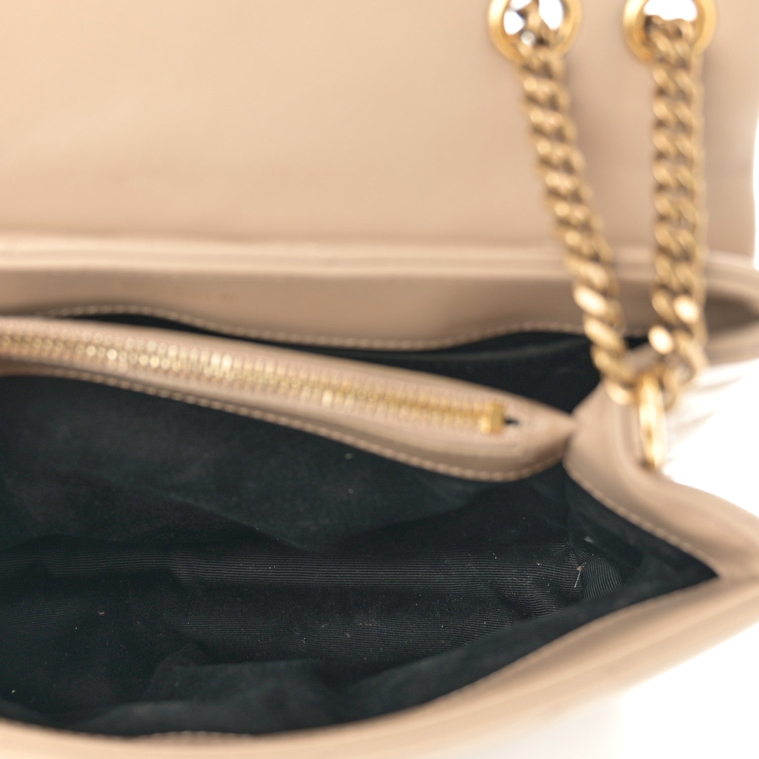 Saint Laurent Calfskin Y Quilted Monogram Small Loulou Chain Satchel Dark Beige 5 of 12