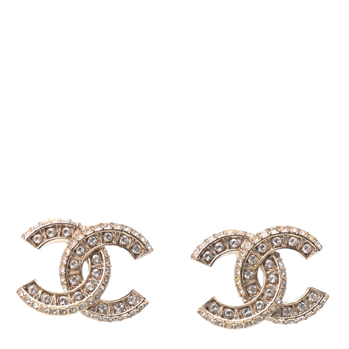 Crystal Timeless CC Earrings Light Gold
