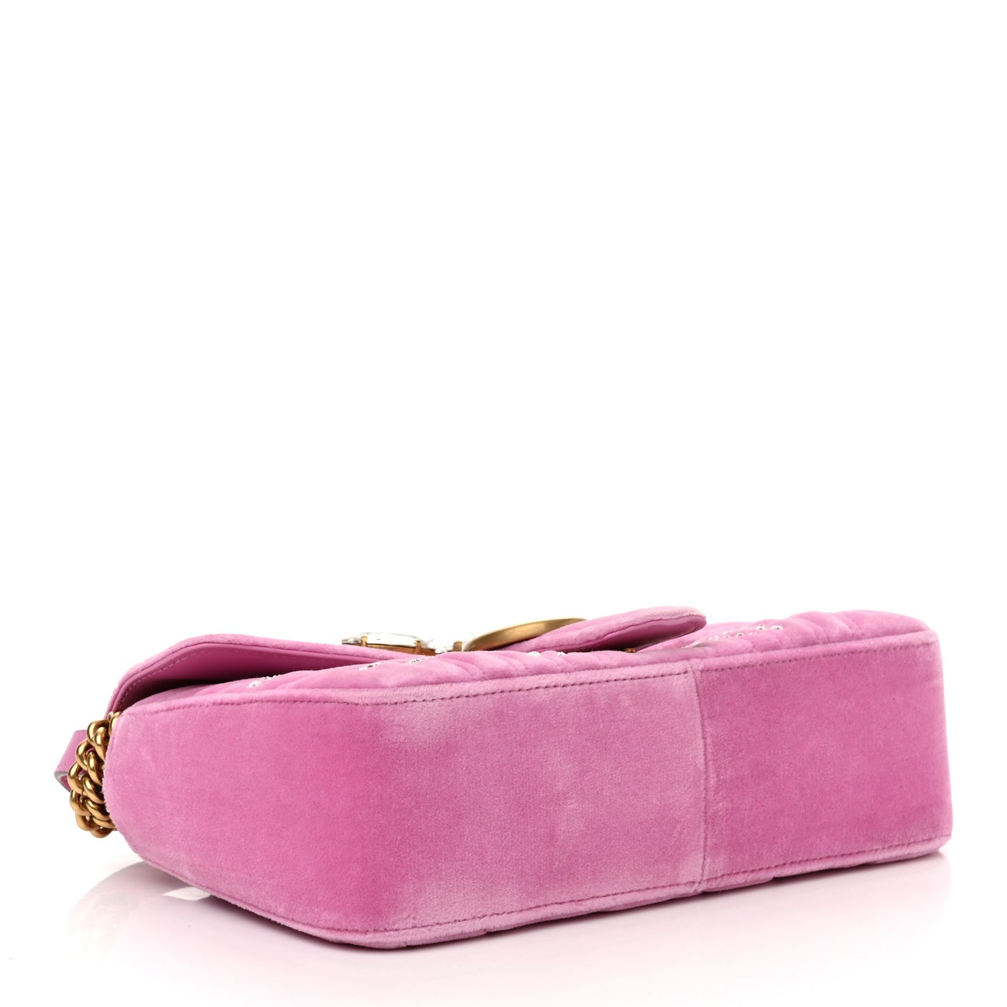 Velvet Matelasse Marquise Crystals Embroidered Small GG Marmont Shoulder Bag Malva