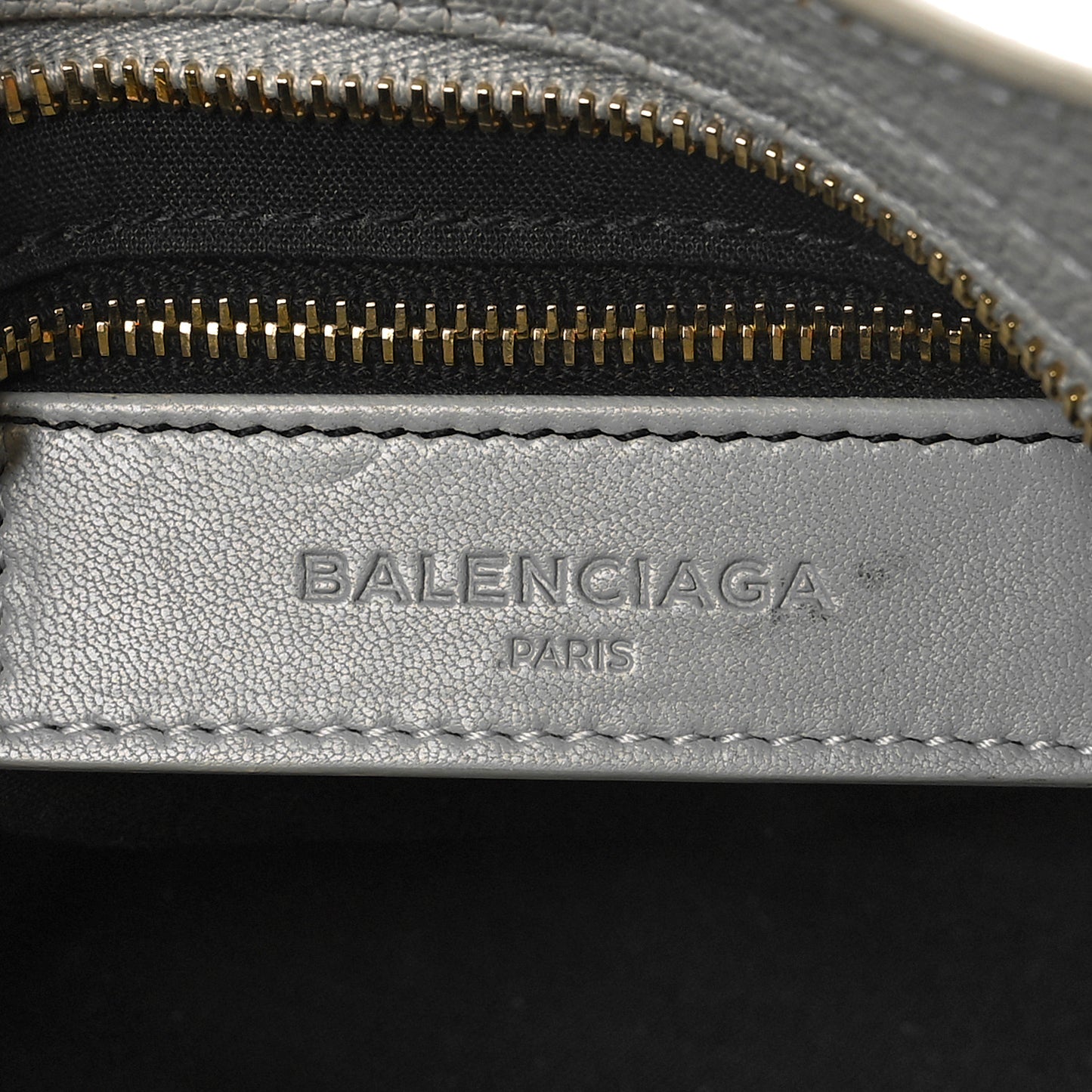 Chevre Gold Metallic Edge Hardware Mini City Gris Clair Gris Perle