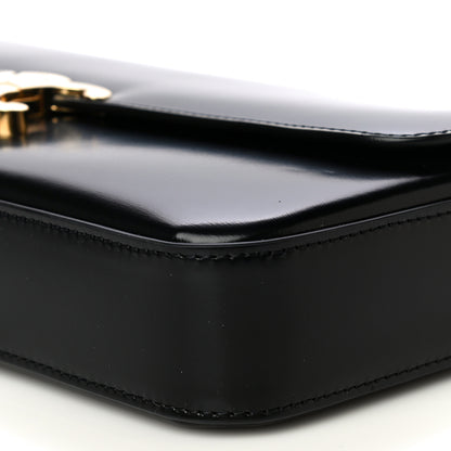 Celine Shiny Calfskin Triomphe Chain Bag Black 12 of 16