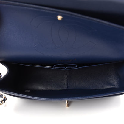 Chanel Caviar Quilted Jumbo Double Flap Navy Blue 5 of 10