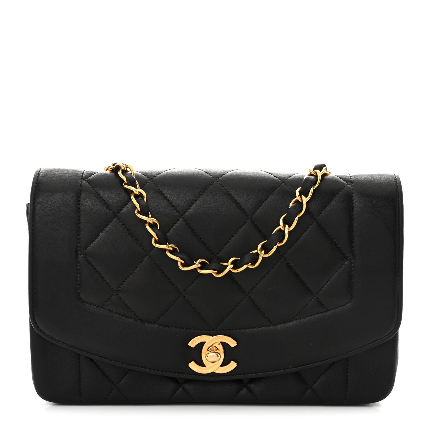 Lambskin Quilted Small Single Flap Black