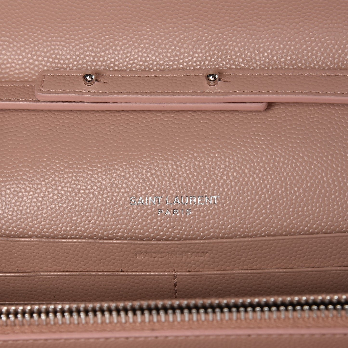 Grain De Poudre Matelasse Chevron Monogram Chain Wallet Pale Pink