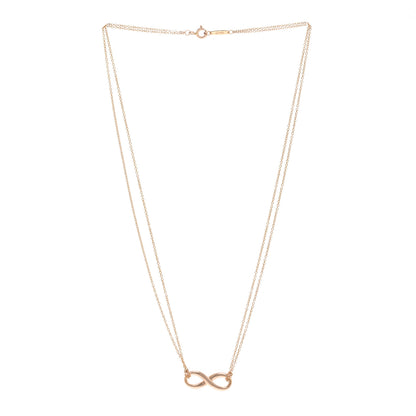 Tiffany 18K Rose Gold Infinity Double Chain Pendant Necklace 3 of 5