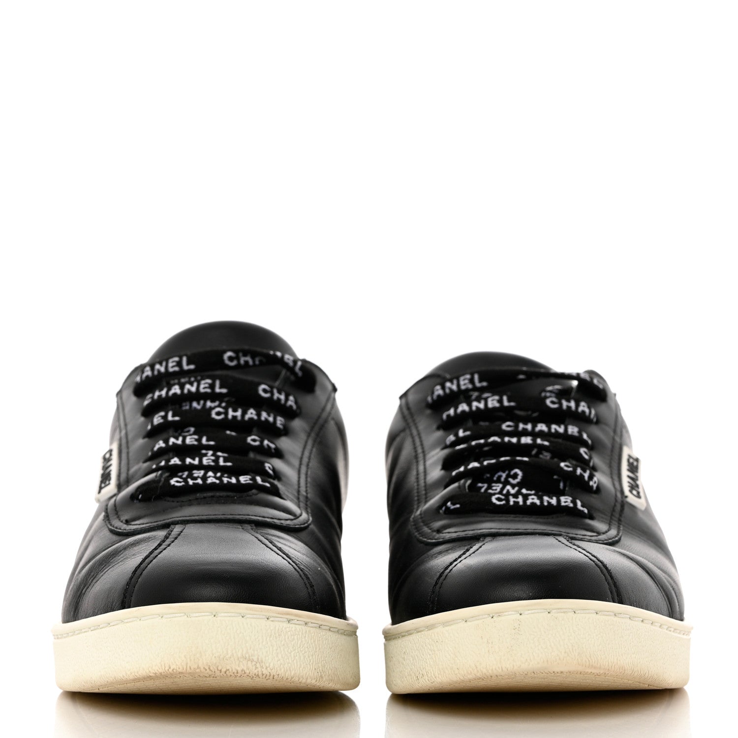 Chanel Calfskin CC Womens Sneakers 38.5 Black 2 of 13