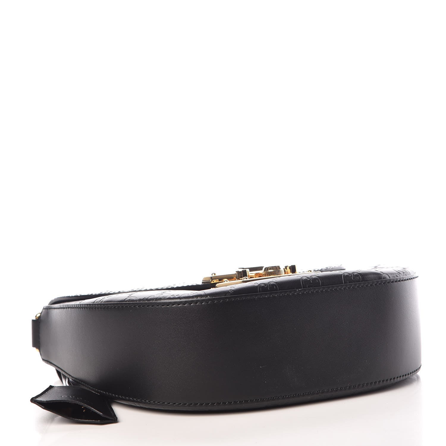 Gucci Guccissima Web Medium Padlock Messenger Shoulder Bag Black 4 of 11