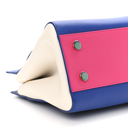 Saint Laurent Calfskin Small Cabas Rive Gauche Blue White Pink 8 of 10