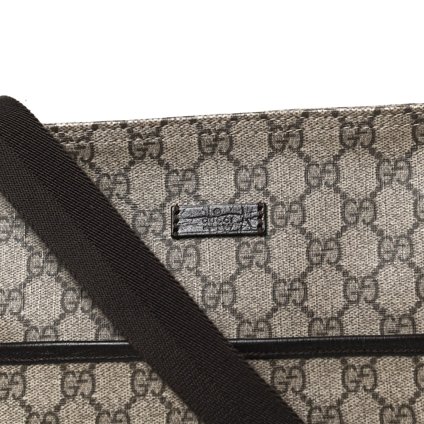 GG Plus Monogram Medium Flat Messenger Bag Dark Brown