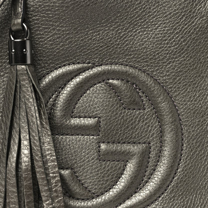 Gucci Metallic Pebbled Calfskin Small Soho Shoulder Bag Golden Beige 8 of 10