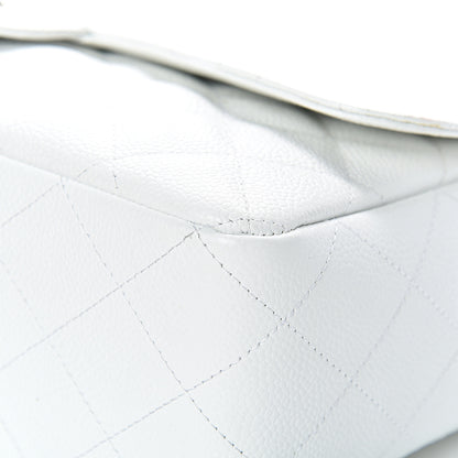 Chanel Caviar Quilted Jumbo Single Flap White 9 of 12