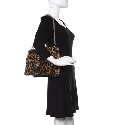 Valentino Garavani Calf Hair Leopard Print Large Glam Lock Rockstud Flap 2 of 9